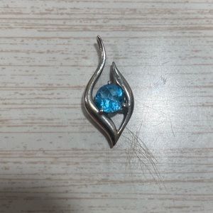 Sterling silver, aquamarine pendant